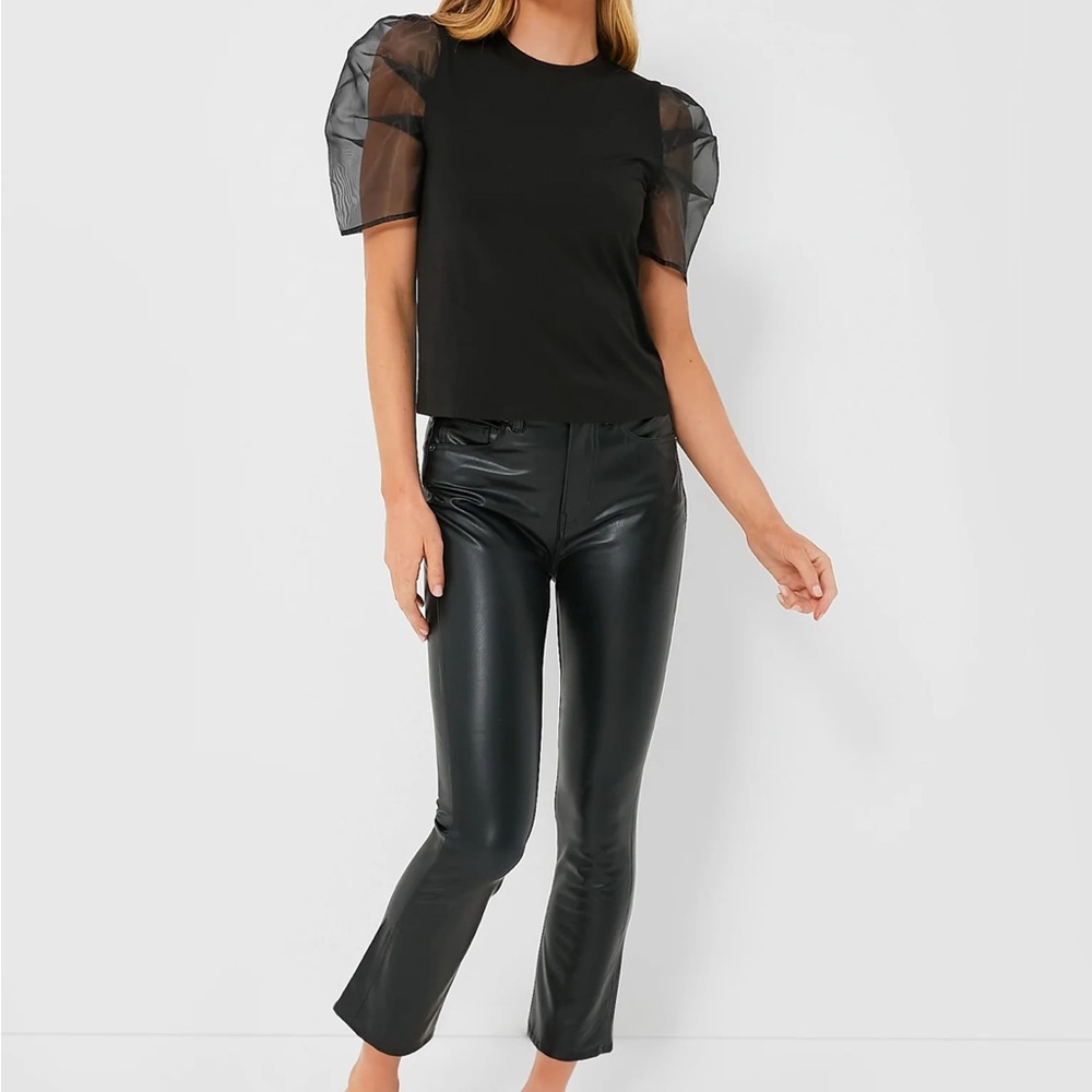 HYACINTH HOUSE
Black Tulle Sleeve Darby Blouse - Picture 2 of 11